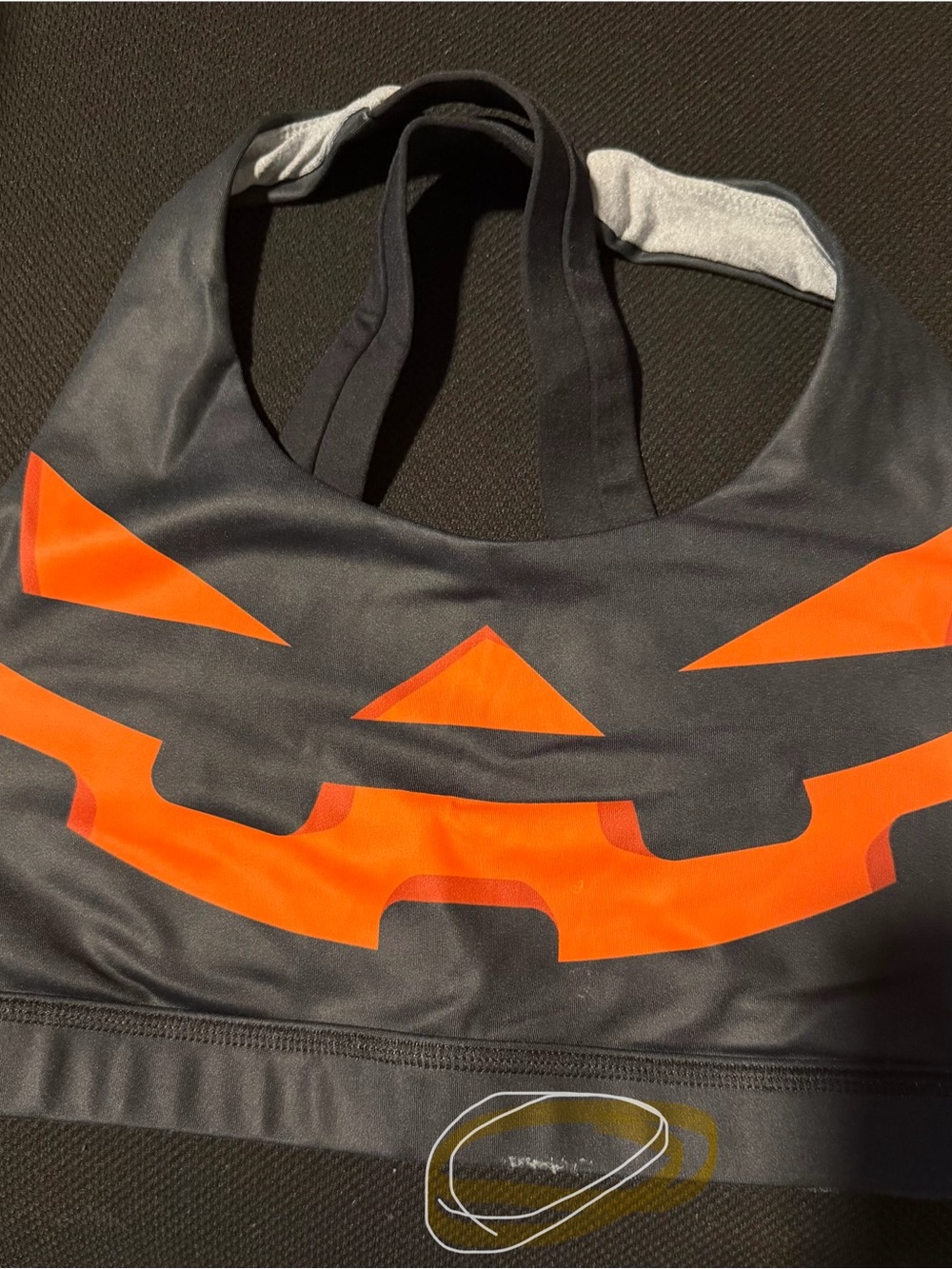 Women Black and Orange Pumpkin athletic bra